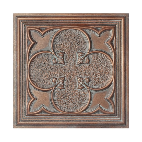 Pressed Tin Ceiling Tile Emboss wall panels for Dining rooms PL35 Weathered copper 10Pcs/pack
