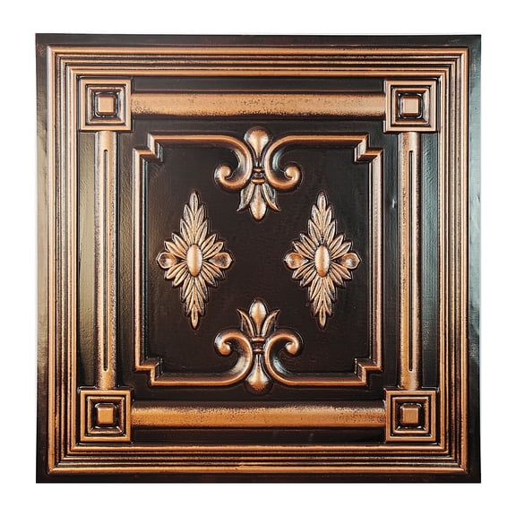 Pressed Tin Ceiling Tile Suspended Wall Panels for Cafe Club PL63 Traditional copper 10Pcs/pack