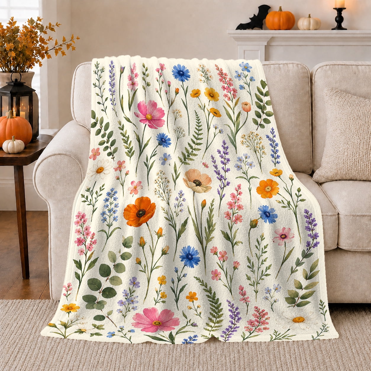 Readability Design Patterns Pressed Wildflower Stems, Peaceful Watercolor Style for Garden Lovers ...