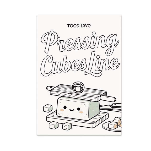 Pressing Cubes Line Art Decor - Kitchen Enthusiast - 13x19 Poster Print