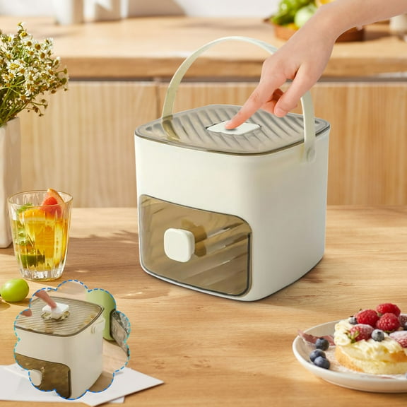 Pressing Ice Tray, Ice Making Box for Household, Portable Ice Maker for Freezer with Bin, Ice Mold Easy to Release for Home, Office, Household & Outdoor Use