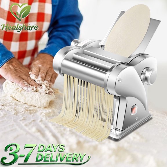Pressing Machine, Manual Noodle Press, Electric Pasta Noodle Maker, 135W 110V, 6 Thickness Levels, 8.46x6.88in, for Homemade Noodles Pasta, Dumpling Maker