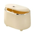 thumbnail image 1 of Pressing Small Desktop Garbage Can Lightweight for Cosmetics and Toiletries Creamy Yellow, 1 of 9
