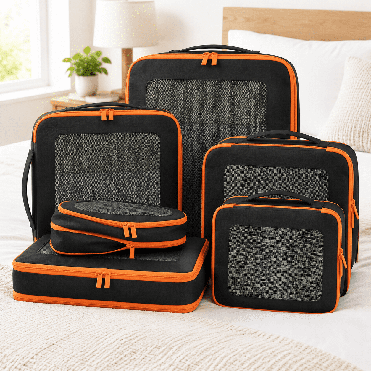 Pression Packing Cubes For Travels 6 Set-jet Black - Walmart.com