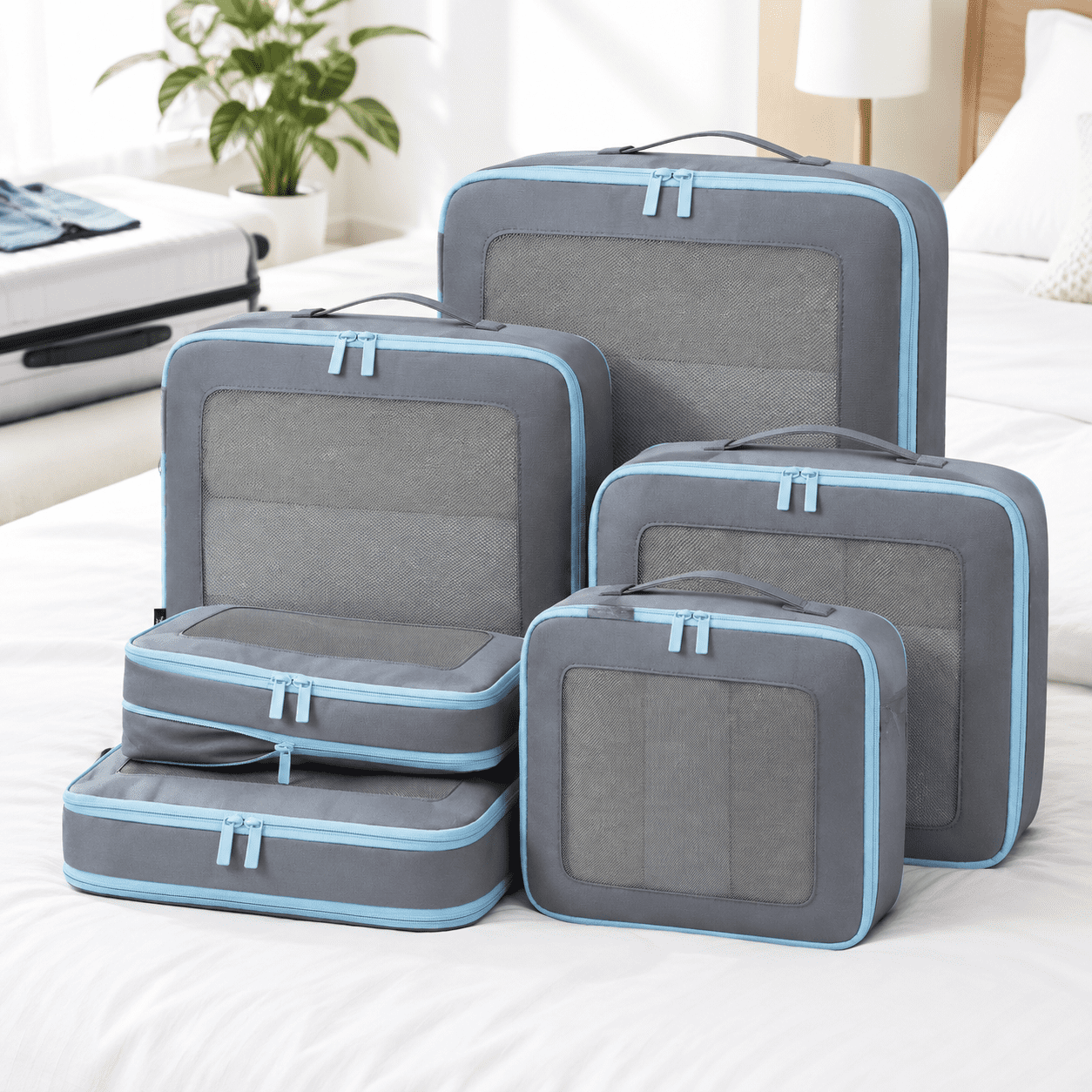 Pression Packing Cubes For Travels 6 Set-pewter Color - Walmart.com