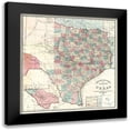 thumbnail image 1 of Pressler 12x12 Black Modern Framed Museum Art Print Titled - Travellers Map Texas - Pressler 1867, 1 of 5