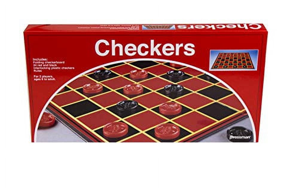  Pressman Checkers - Classic Game With Folding Board and  Interlocking Checkers, 2 Players : Toys & Games