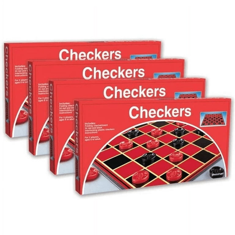 Pressman Checkers Game, Folding Board, Interlocking Pieces, Ages 6