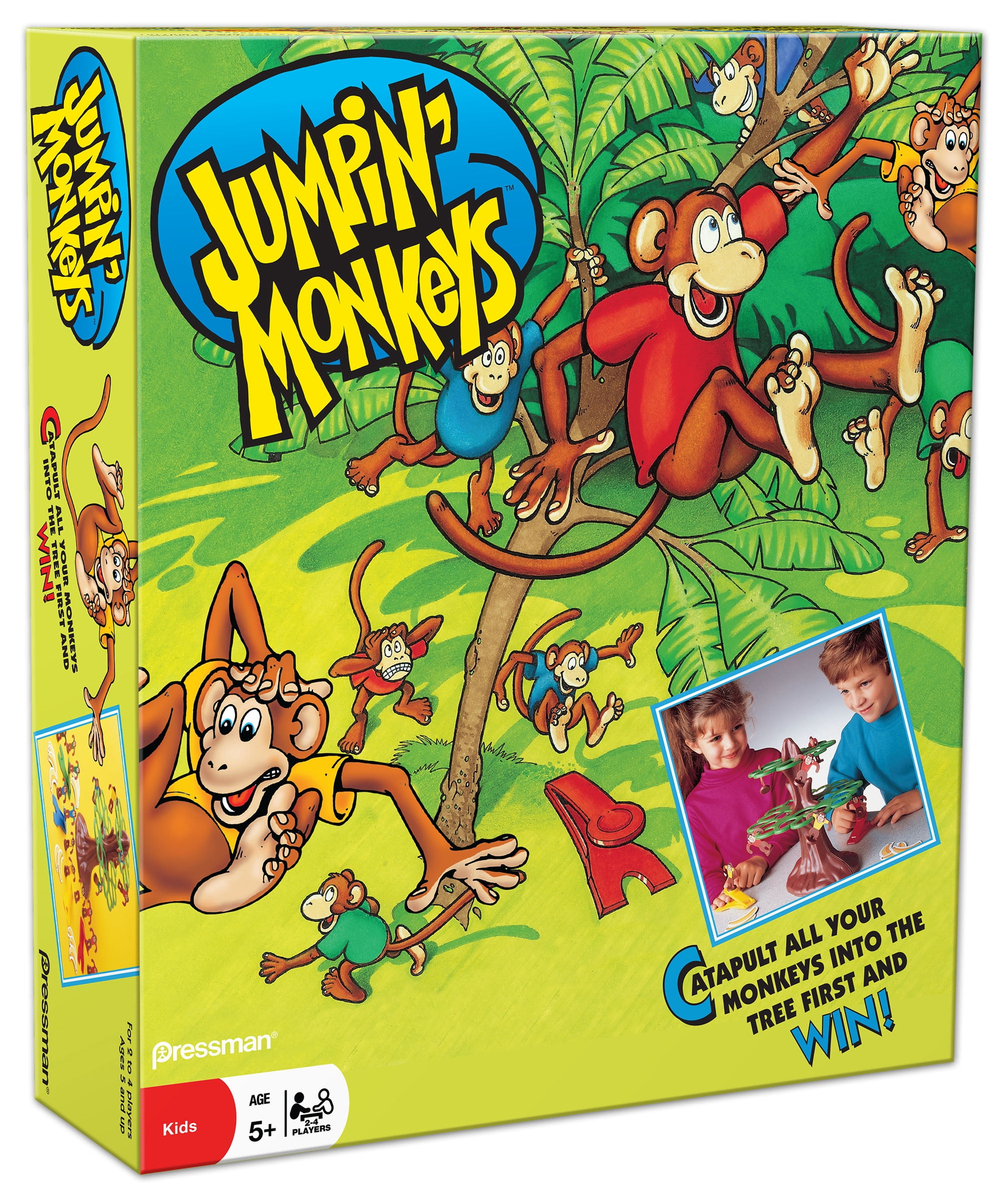 Pressman Jumpin' Monkeys Game - Catapult Your Monkeys Into the Tree to Win