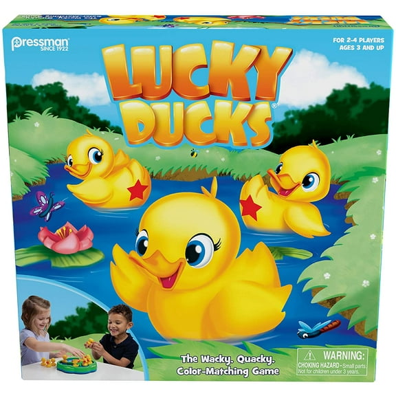 Pressman Lucky Ducks -- The Memory and Matching Game that Moves, 5"