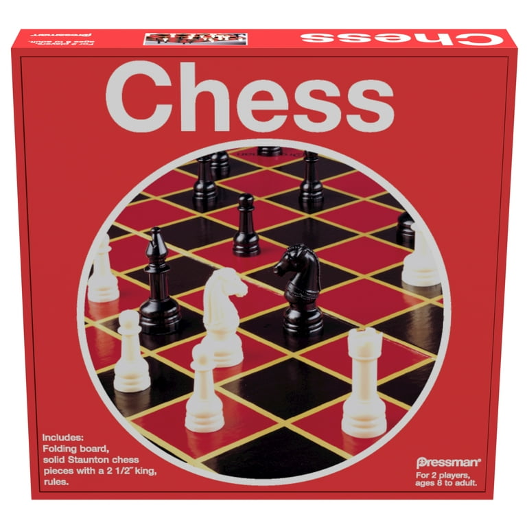 Chess Set With Folding Board & Full Size Chess Pieces 2-1/2” King Pressman  Toys