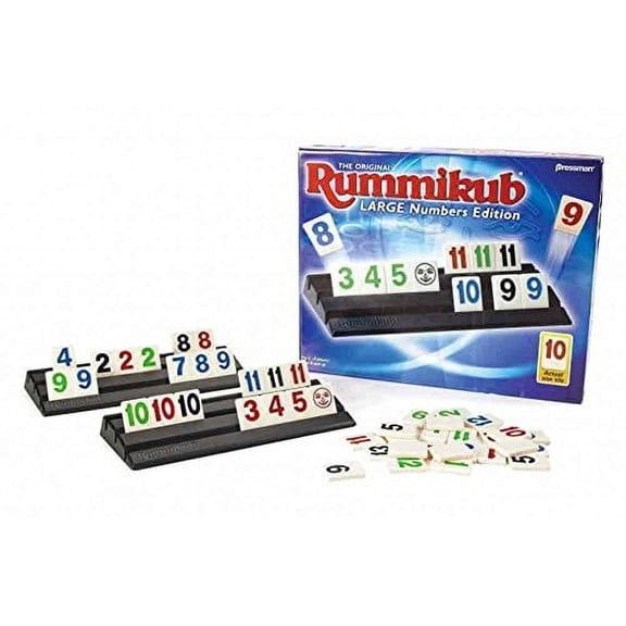 Pressman Toys Rummikub Large Number Edition Ages 8+ Tile Game with 106 Bright Oversized Tiles
