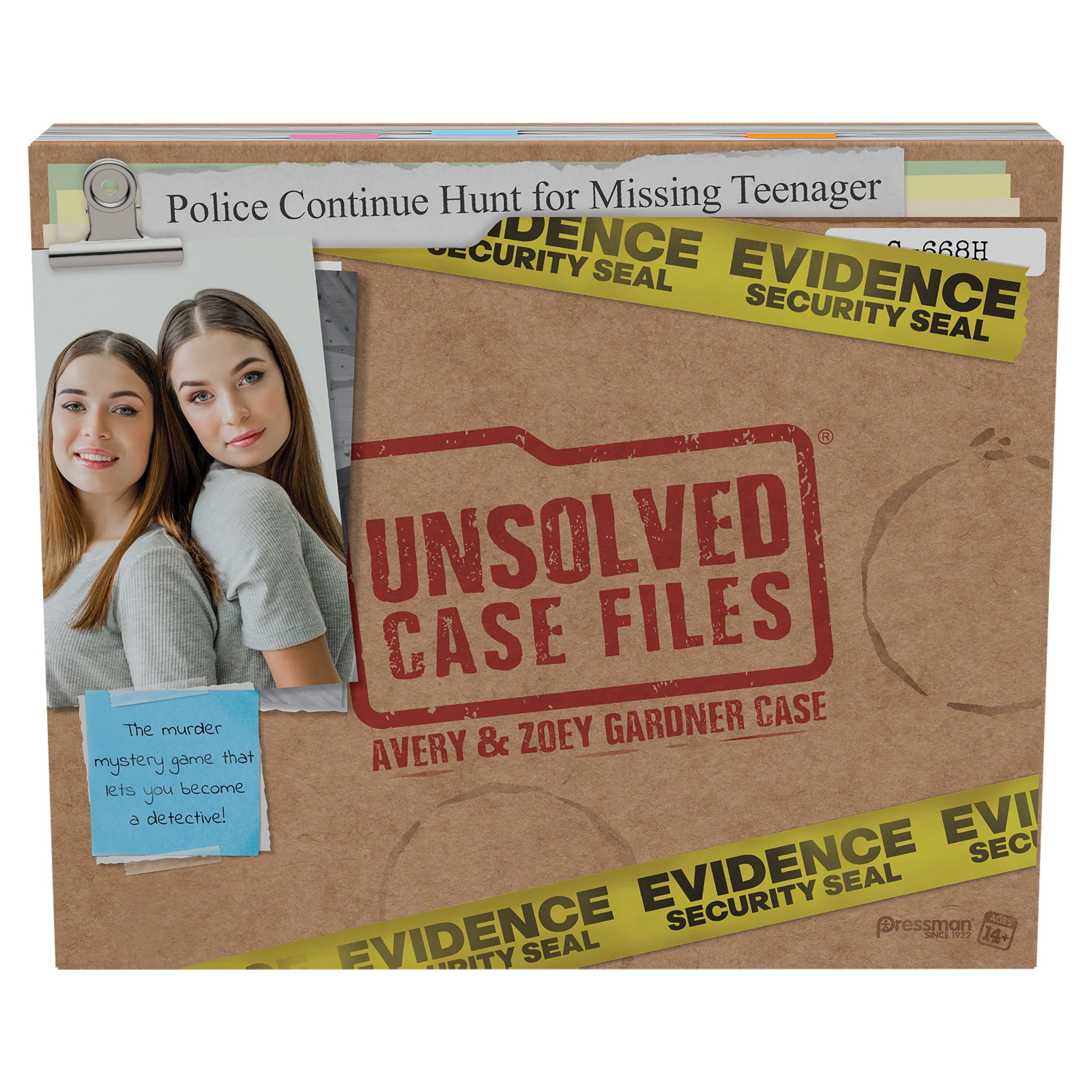 Pressman Toys Unsolved Case Files: Avery \u0026 Zoey Gardner - Crime Solving Party Game Recommended for Ages 14+