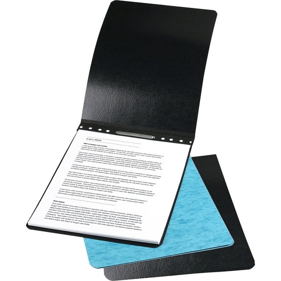 "Presstex Report Cover With Tyvek Reinforced Hinge, Top Bound, Two-Piece Prong Fastener, 2"" Capacity, 8.5 X 14, Light Blue | Bundle of 5 Each"