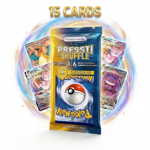 Presstine Pokemon PresstiShuffle 15-Card Trading Card Pack