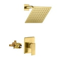 thumbnail image 1 of Sumerain Pressure Balance Shower Faucet Set Brushed Gold Finish, 8inch Square Rainfall Shower Head with Rough-In Valve Body and Trim, 1 of 8