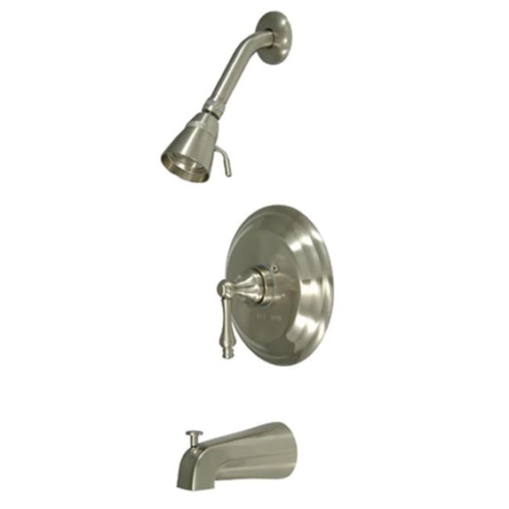 Pressure Balanced Tub-Shower Faucet With Solid Brass Shower Head - Satin Nickel Finish
