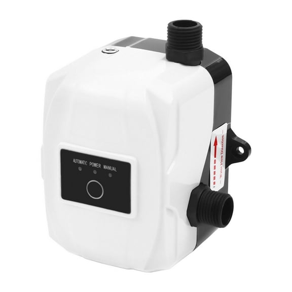 Pressure Booster Pump Mini Booster Pump W/ Water Pipe Screws Power Cord, 24V 150W 80-90 7gal, White