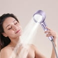 thumbnail image 1 of ​​Pressure Boosting Shower Head Replacement, Removable Spray Panels Multi Function Rain Mist Rotating Shower Head, Lightweight Abs Bath Nozzle​​ (Purple), 1 of 6