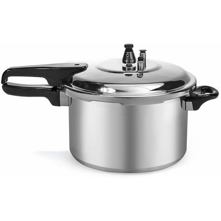 Pressure Canner With Release Valve Aluminum Canning Cooker Pot Stove Top Instant Fast Cooking Stewing Locking Lid, 6 Quart