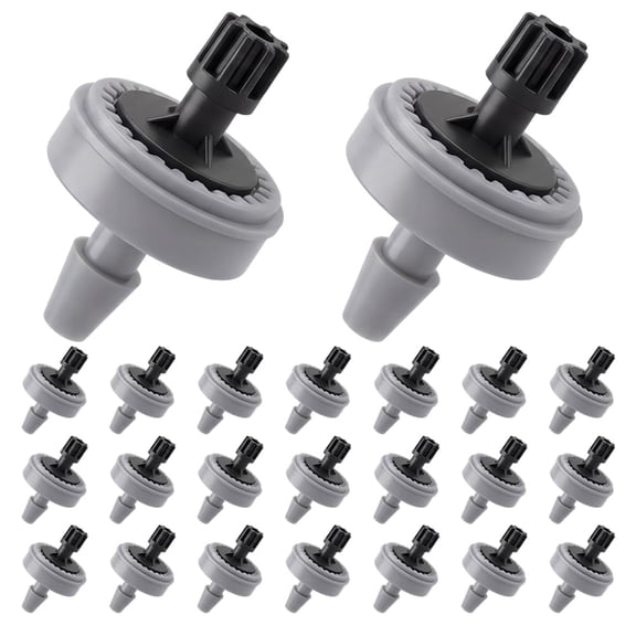 Pressure Compensated Drippers, 0.5 GPH Flow for Garden System, 2026 Self Cleaning Constant Flow Drip Irrigation Emitters for 1/4 Inch Tubing (30 Pcs)Grey