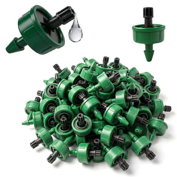 Pressure Compensating Irrigation Spot Drippers,50PCS Constant Flow Barb Outlet Watering Drip Emitters for 1/4 Drip Irrigation Tubing,for Garden Pot Irrigation Systems - 1 GPH