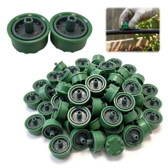 Pressure Compensating Irrigation Spot Drippers,50PCS Constant Flow Barb Outlet Watering Drip Emitters for 1/4 Drip Irrigation Tubing,for Garden Pot Irrigation Systems - 0.5GPH