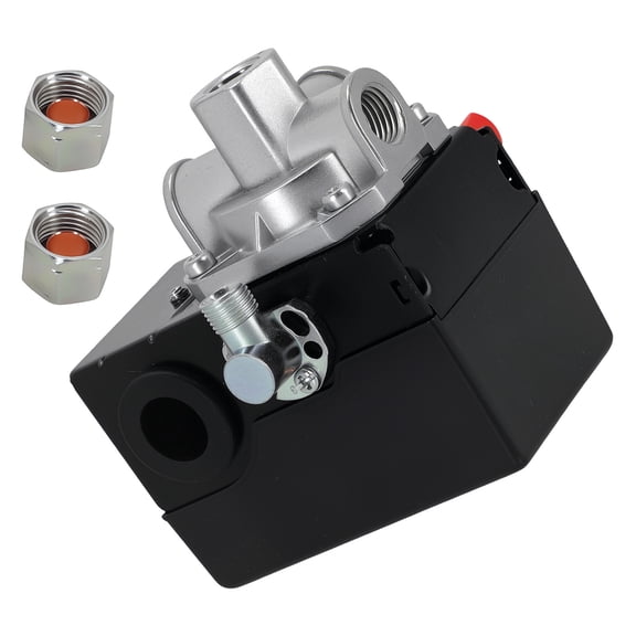 Pressure Control Switch for Craftsman 175/145 Air Compressor, 5140112-24 Replacement, 145-175 PSI, 120V/240V 2-Pole, with Unloader Valve, 1/4" Quick Disconnect, ABS & Steel Construction