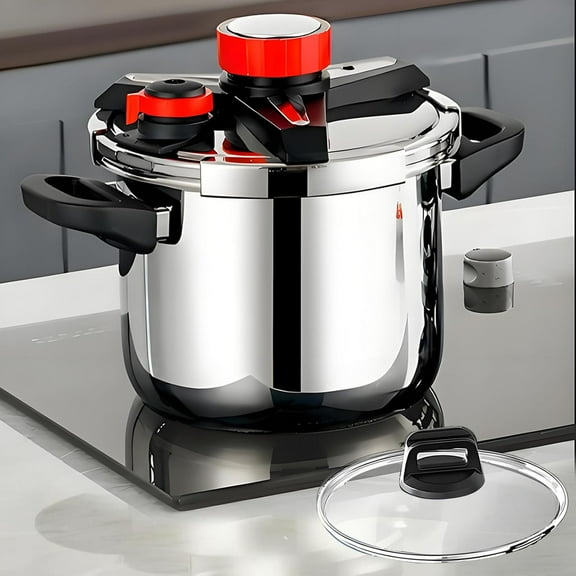 Pressure Cooker 10 QT,Pressure Canner,18/8 Stainless Steel Pressure Cooker,One-Hand Locking,Compatibility Gas and Induction Cooktops, Pressure Canner for Canning