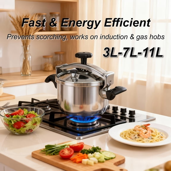 Pressure Cooker, 7L Large Capacity Electric Instant Multi Cooker, Household Pressure Canner Double Ears Design for Gas Stove
