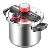 Pressure Cooker 8Qt Stainless Steel - Stovetop Canner with Steaming Rack & Glass Lid - 3 Pressure Settings for Quick Cooking - Ideal for Meat, Beans, Soups