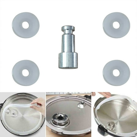 Pressure Cooker Parts TASTAN Pressure Cooker Replacement Parts Kit - Float Valve & 4 Sealing Gaskets Set, Universal Cooker Accessories for Safe Kitchen Use, Replacement Gaskets, Silver