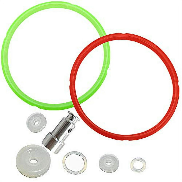 Pressure Cooker Silicone Sealing Gasket Red & Green Rings and Float Valve  Fit for Instant Pot 5 or 6 Quart Models Replacement Parts Set