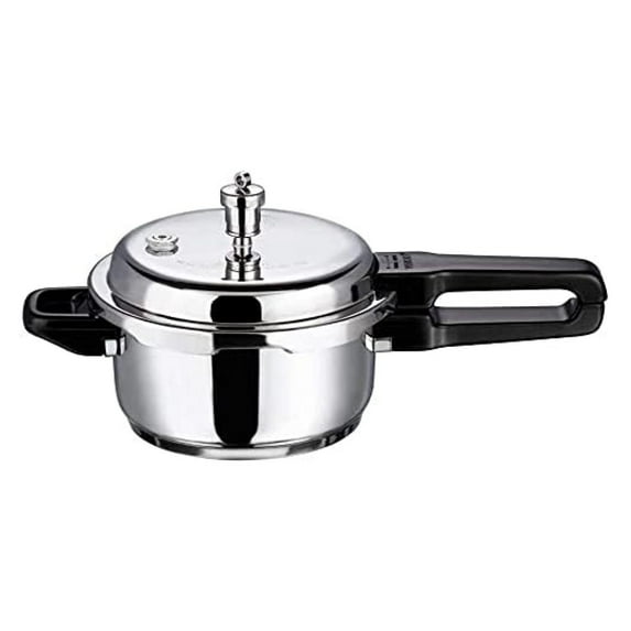 Pressure Cooker Stainless Steel – Outer Lid - 3 Liter – Induction Base Cooker – Indian Pressure Cooker – Sandwich Bottom – Best Used For Indian Cooking, Soups, and Rice Recipes, Quinoa