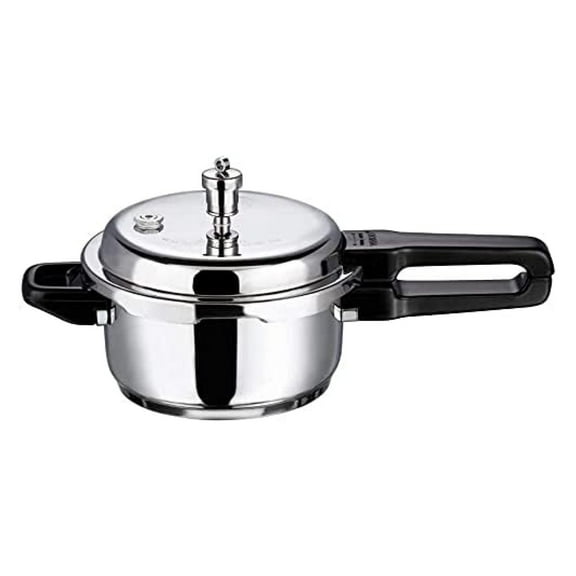 Pressure Cooker Stainless Steel Outer Lid - 3 Liter Induction Base Cooker Indian Pressure Cooker Swich Bottom Best Used For Indian Cooking, Soups, Rice Recipes, Quinoa