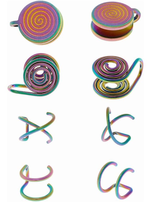 Pressure Earrings for Keloids Stainless Steel Earrings Cuff Earrings Spiral Compression Earrings Adjustable Clip Earrings for Women Men Ladies colorful DIY