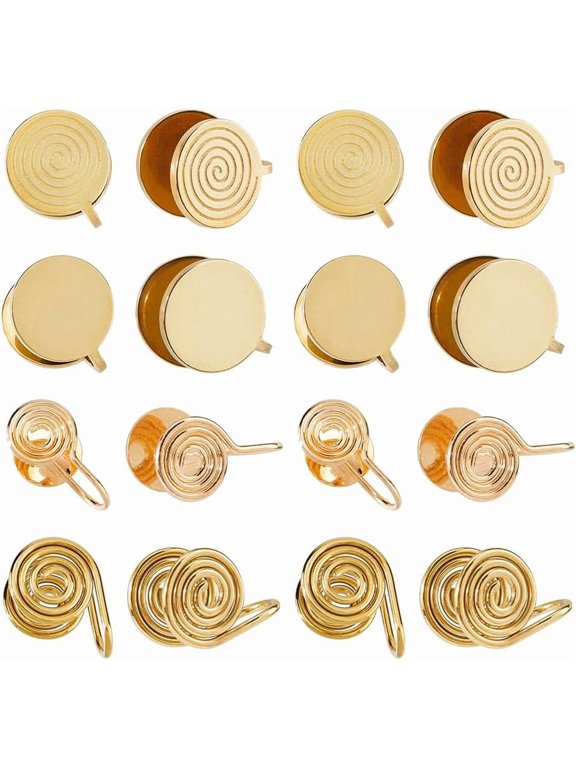 Pressure Earrings for Keloids Stainless Steel Clip Compression Earrings Metal Ear Cuff Adjustable Keloid for Women Men Ladies Gold