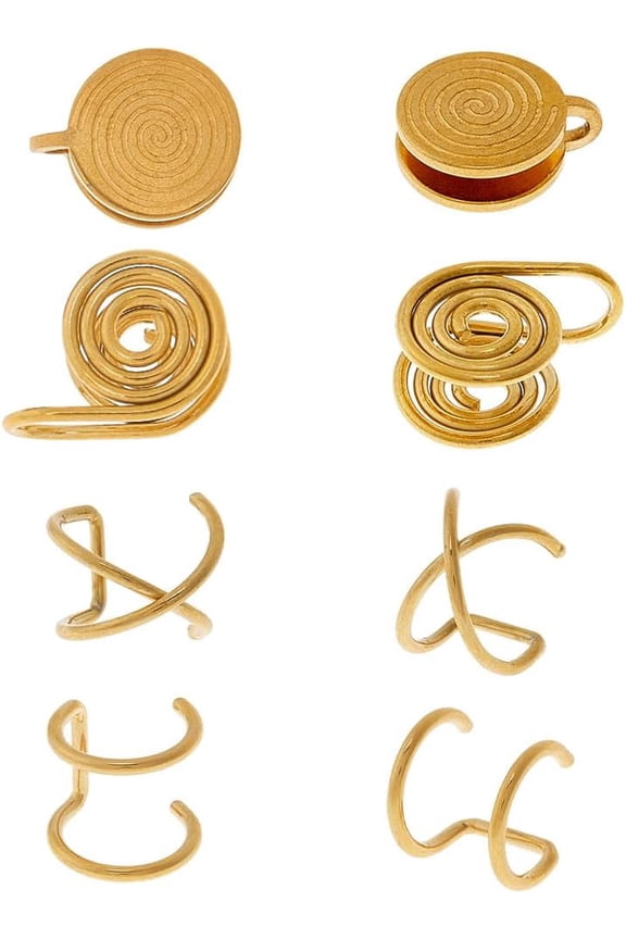 Pressure Earrings for Keloids Stainless Steel Earrings Cuff Earrings Spiral Compression Earrings Adjustable Clip Earrings for Women Men Ladies Gold