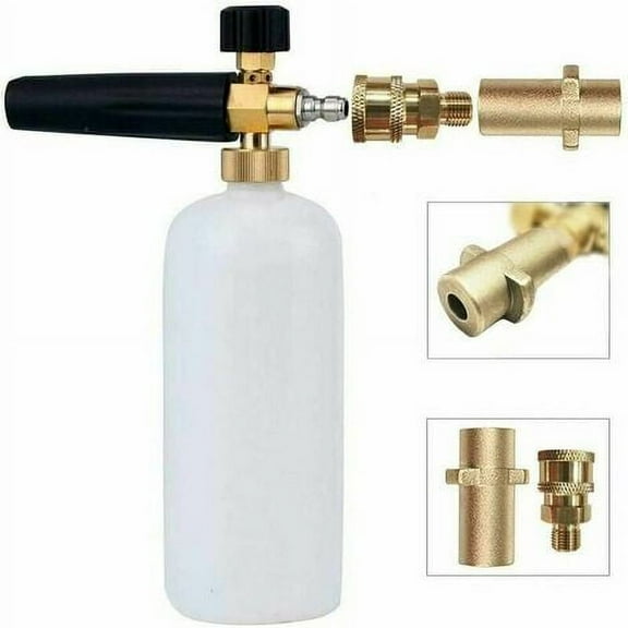 Pressure Foam Cannon, Adjustable Snow Foam Lance, 1 Liter Bottle Nozzle, Soap Dispenser, Compatible with 1/4 Inch Quick Release and Karcher K2 K3 K4 K5 K6 K7