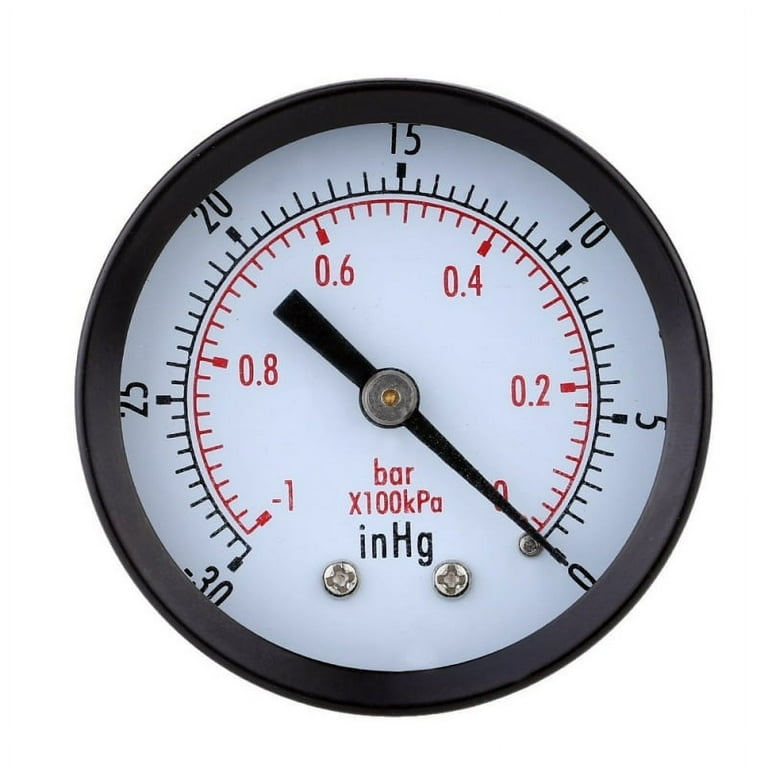 Pressure Gauge 0 30inHg 0 1 bar Mini Dial Air vacuum