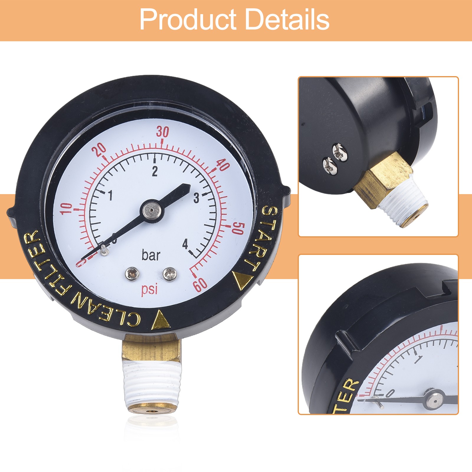 Pressure Gauge 060 PSI Pool Filter Pressure Gauge Replacement