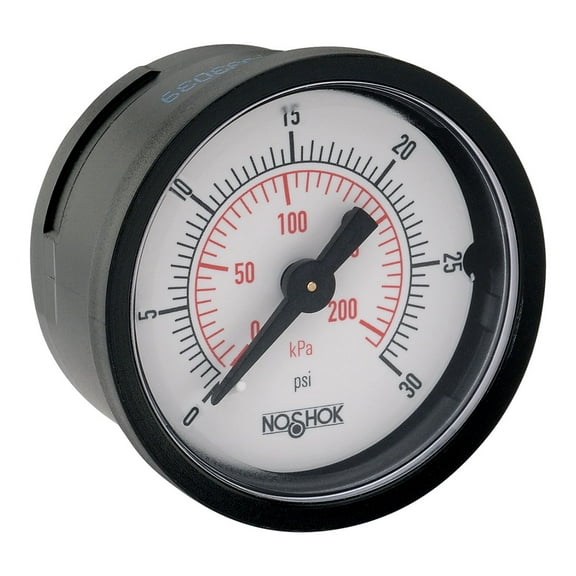 Pressure Gauge, 1.5" ABS Case, Copper Alloy Internals, 300 psi/kPa, 1/8 NPT Back Conn
