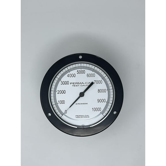 Pressure Gauge, Gearless, Test, 0-10000 psi, 6" Dial, Black Front Flange, 1/4 NPT Back Mount|PN 100FTM17A01