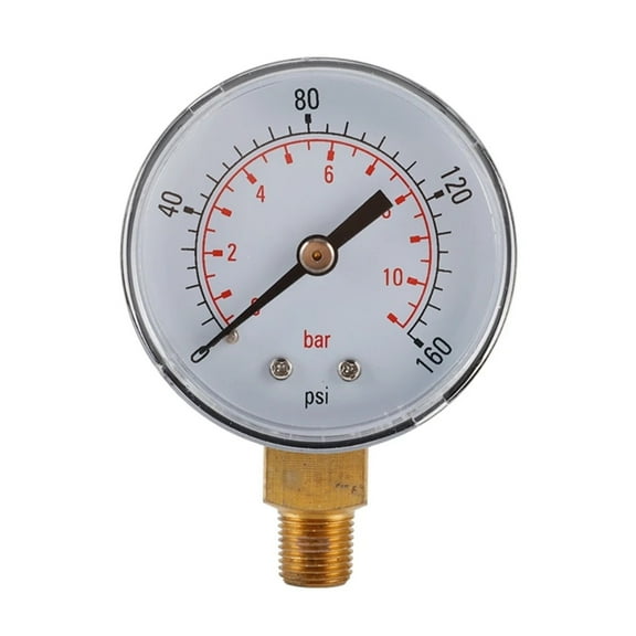 Pressure Gauge Meter 0-160psi / 0-11bar Dual Scale Metal Manometer Water Meter ,Corrosion Resistance