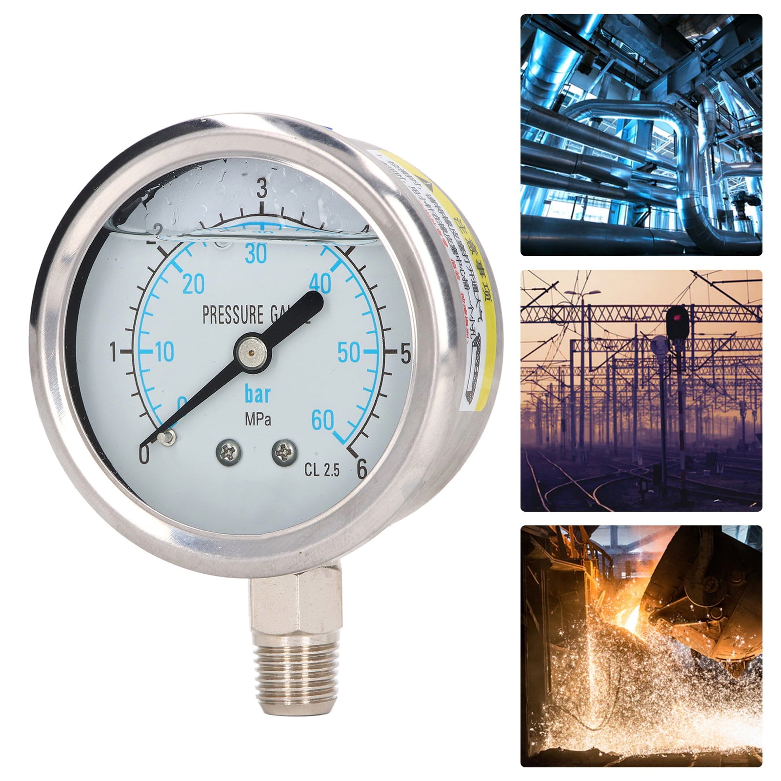 Pressure Gauge Oil Pressure Gauge Vacuum Pressure Gauge Stainless Steel