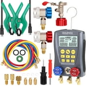 Pressure Gauge Refrigeration Digital Vacuum Pressure Manifold Tester Manifold Meter HVAC Temperature Tester ,Long Lasting