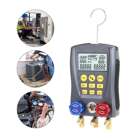 Pressure Gauge Refrigeration Digital Vacuum Pressure Manifold Tester Meter Temperature Tester Digital Manifold Gauge Meter