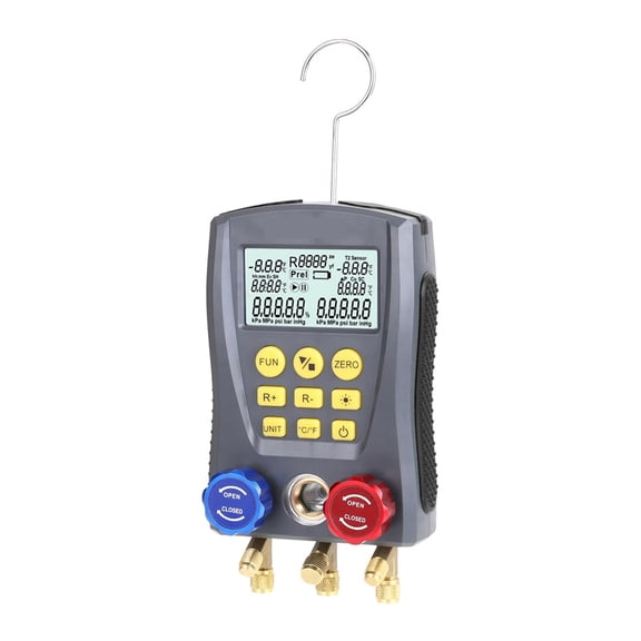 Pressure Gauge Refrigeration Digital Vacuum Pressure Manifold Tester Meter Temperature Tester Pressure Gauge ,Portable