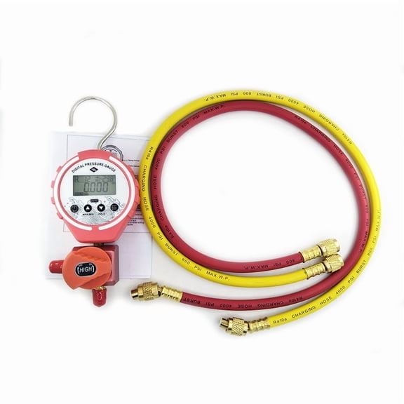 Pressure Gauge Refrigeration Manifold Meter Vacuum Pressure Manifold Tester Meter HVAC Temperature Tester ,Easy to Use