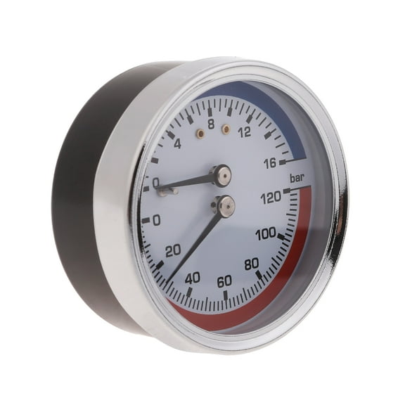 Pressure Gauges 0-16Bar 0-120℃ Steel Boiler Thermomanometer